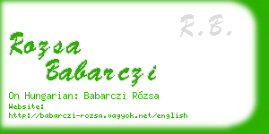 rozsa babarczi business card