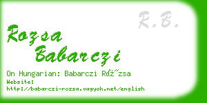 rozsa babarczi business card